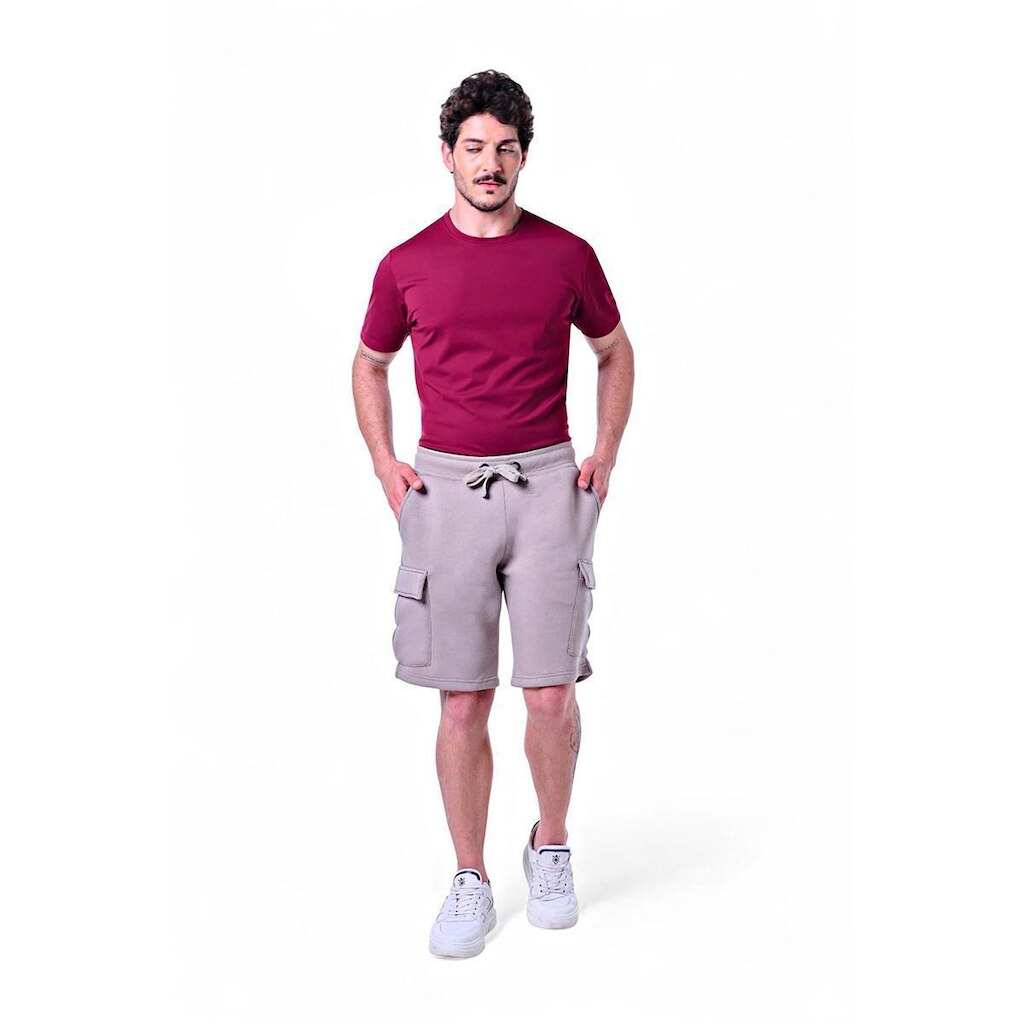 Bermuda Masculina Moletom Bolso Cargo