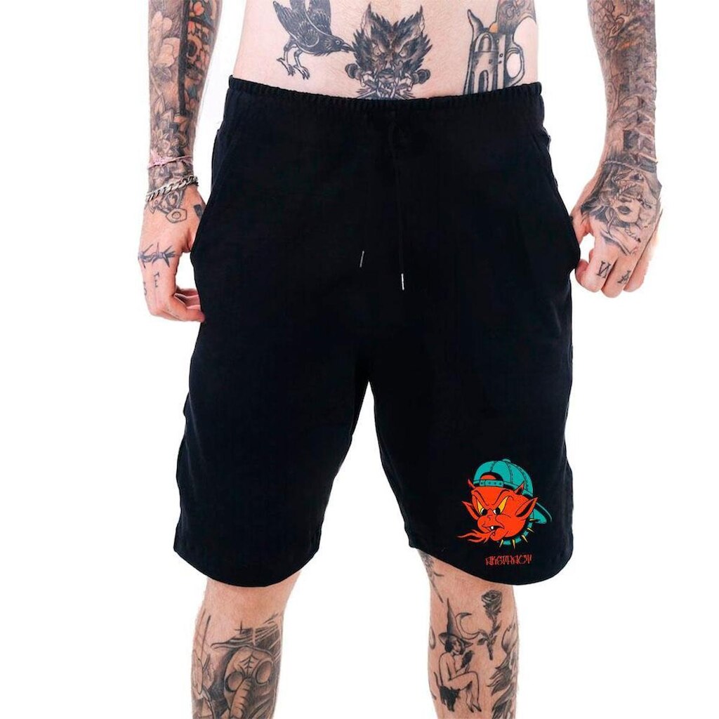 Bermuda Masculina Moletom‎ Demon Dark Street Abstract Wear