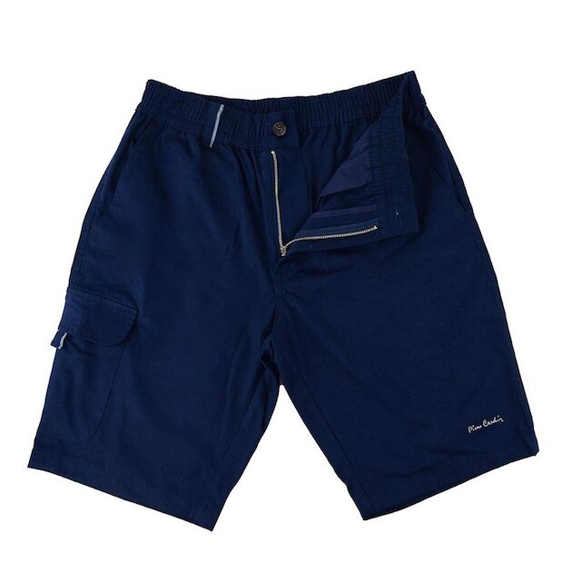 Bermuda Masculina Pierre Cardin Sarja Azul Marinho Plus Size - 50621
