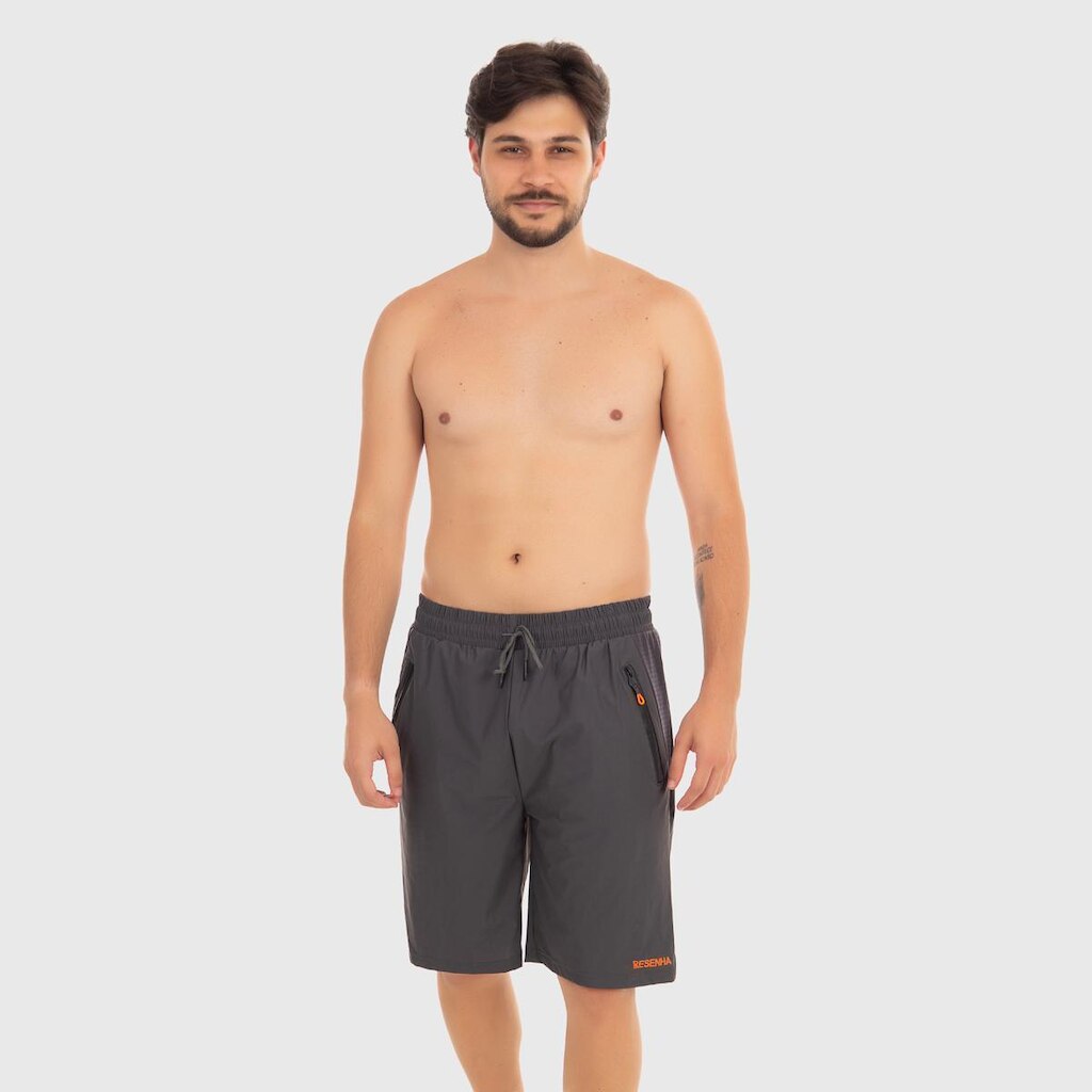 Bermuda Masculina Resenha Sport Poliamida Bolsos com Zíper Secagem Rápida
