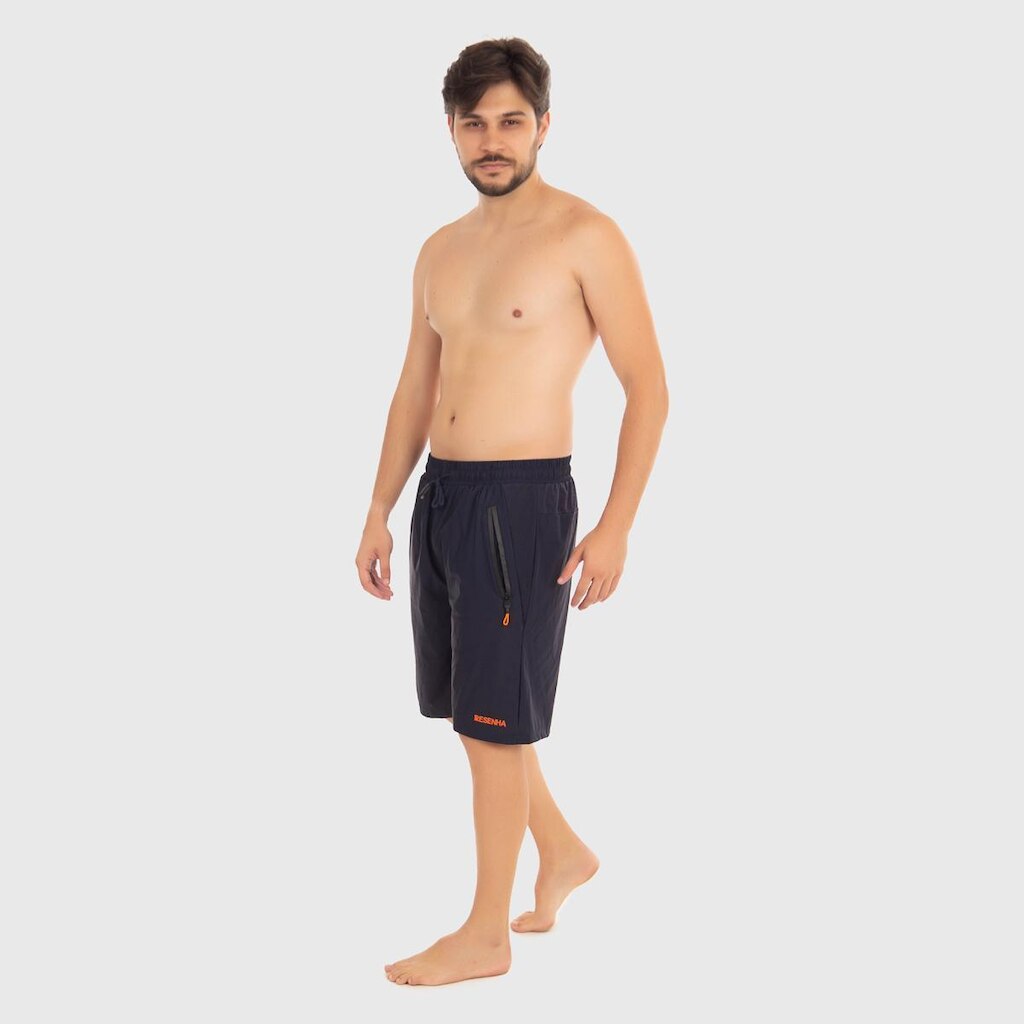 Bermuda Masculina Resenha Sport Poliamida Bolsos com Zíper Secagem Rápida