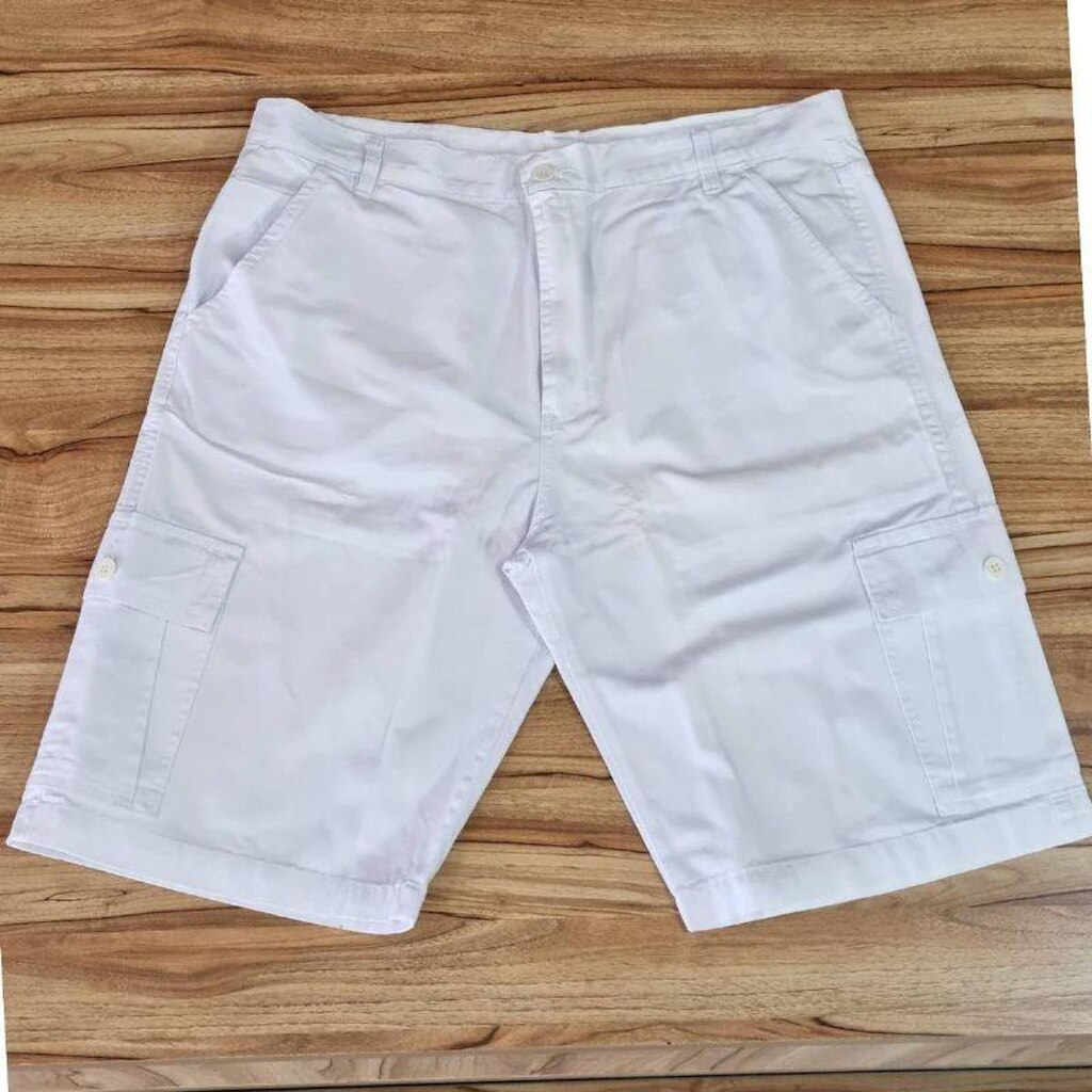 Bermuda Masculina Sarja Branca Plus Size Contra Regra