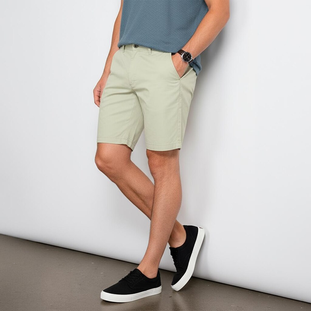 Bermuda Masculina Sarja Chino Casual Confortável Algodão