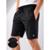 Bermuda Masculina Tactel com Elastano Short Praia Academia Treino Corrida - Preto