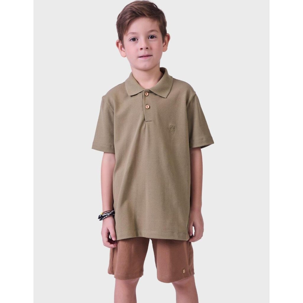 Bermuda Moletinho Efeito Tricot Com Bolso Sofisticado E Usável Moda Verão Tropical Menino 4 a 10