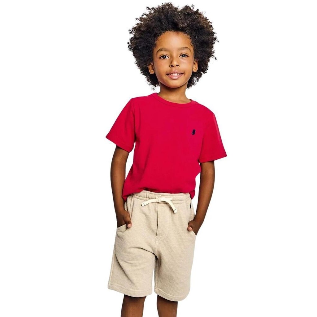 Bermuda Moletinho Infantil Menino Básico Alphabeto
