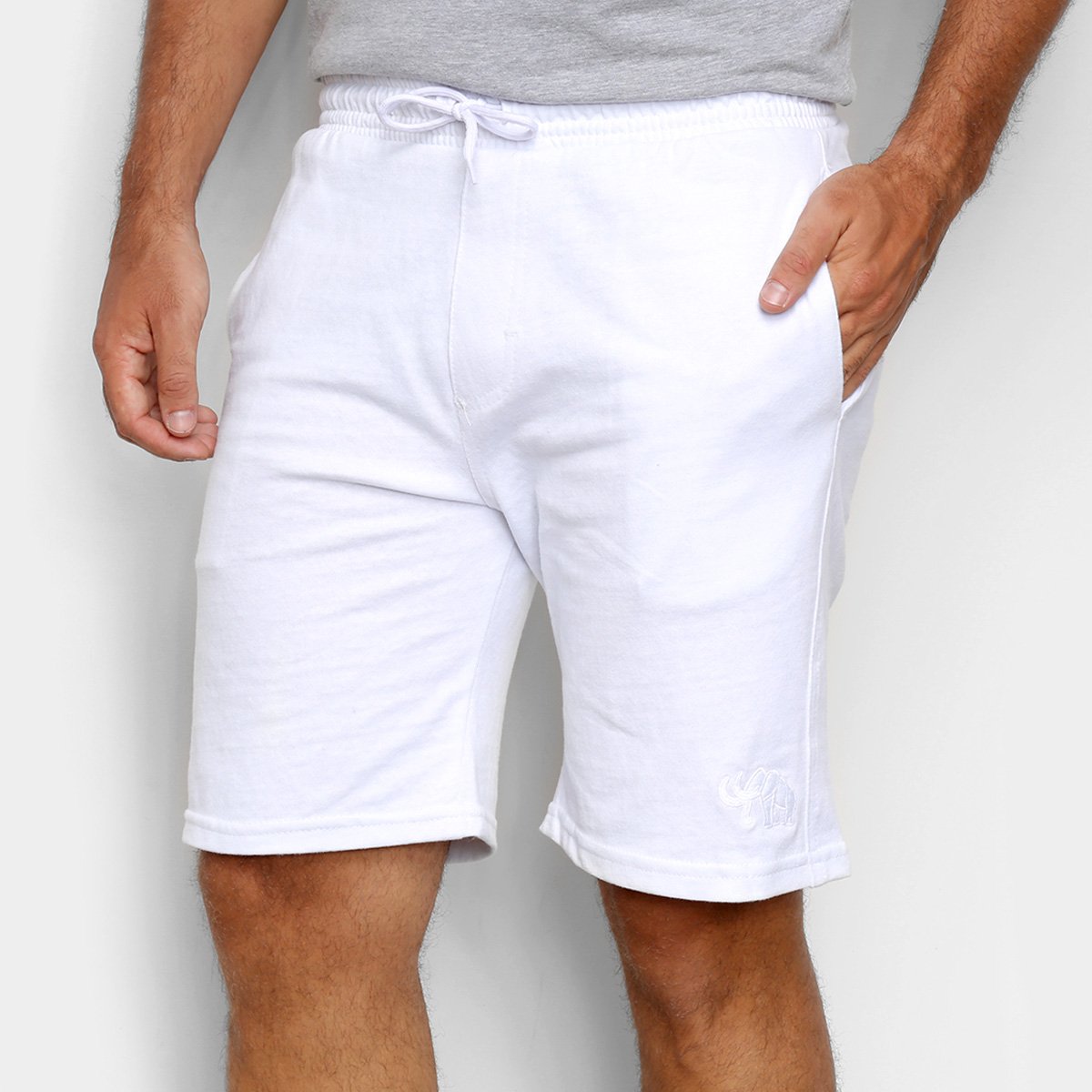 short moletom branco masculino