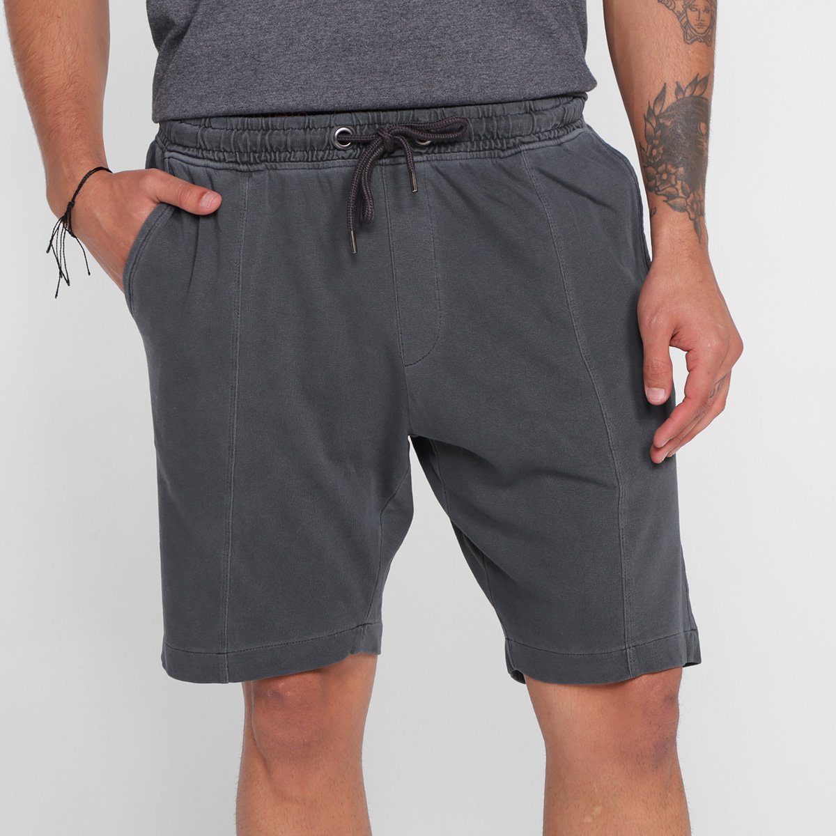 Bermuda Moletom Hering Masculina - Preto Menor preço em Bermuda Moletom Hering Masculina - Preto