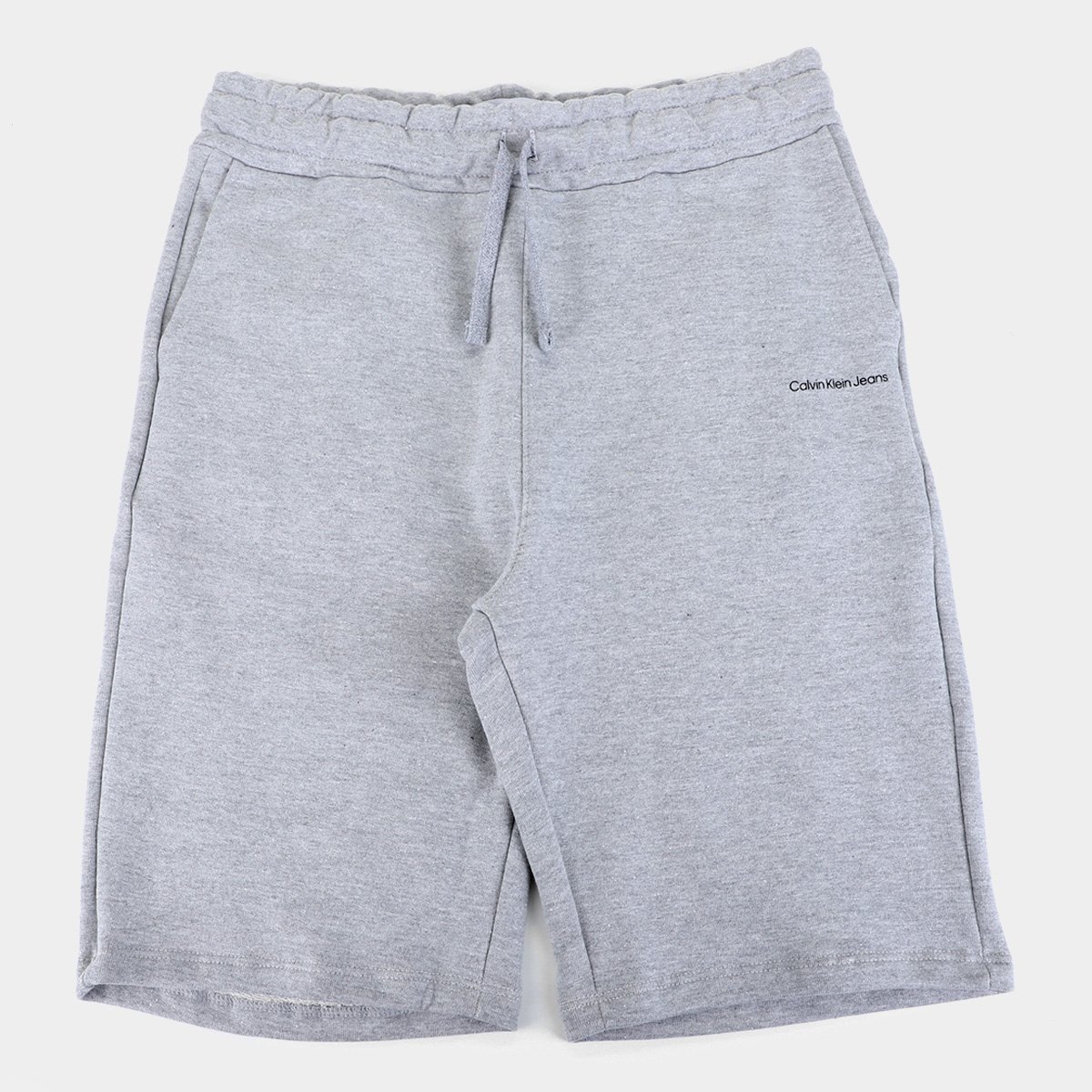 Bermuda Moletom Infantil Calvin Klein Básica Masculina - Mescla Menor preço em Bermuda Moletom Infantil Calvin Klein Básica Masculina - Mescla