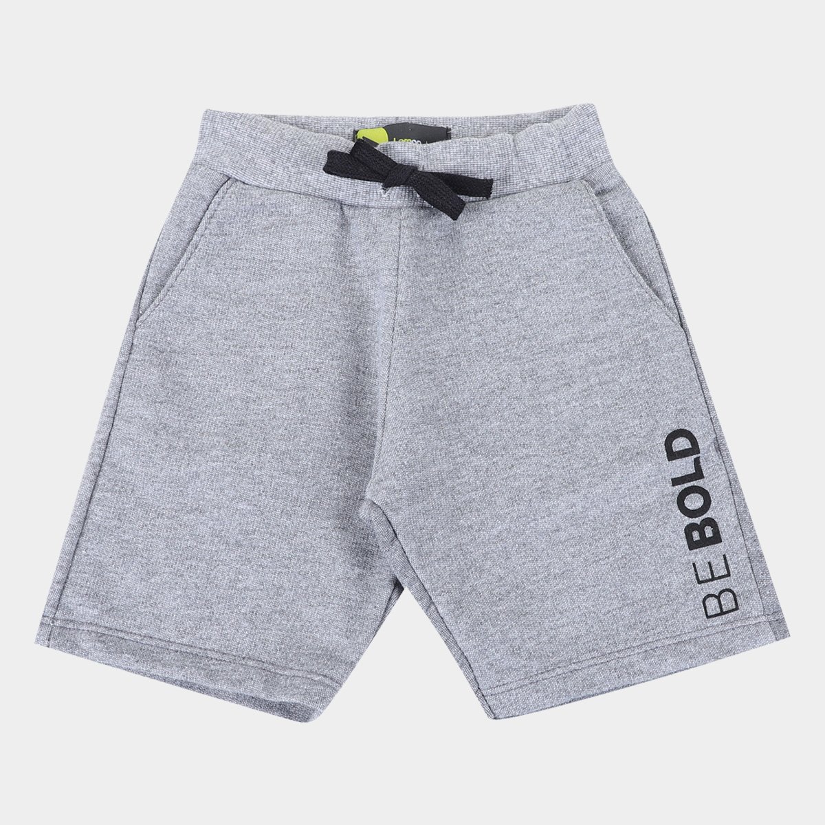 Bermuda Moletom Infantil Lemon Be Bold Masculina - Grafite Menor preço em Bermuda Moletom Infantil Lemon Be Bold Masculina - Grafite