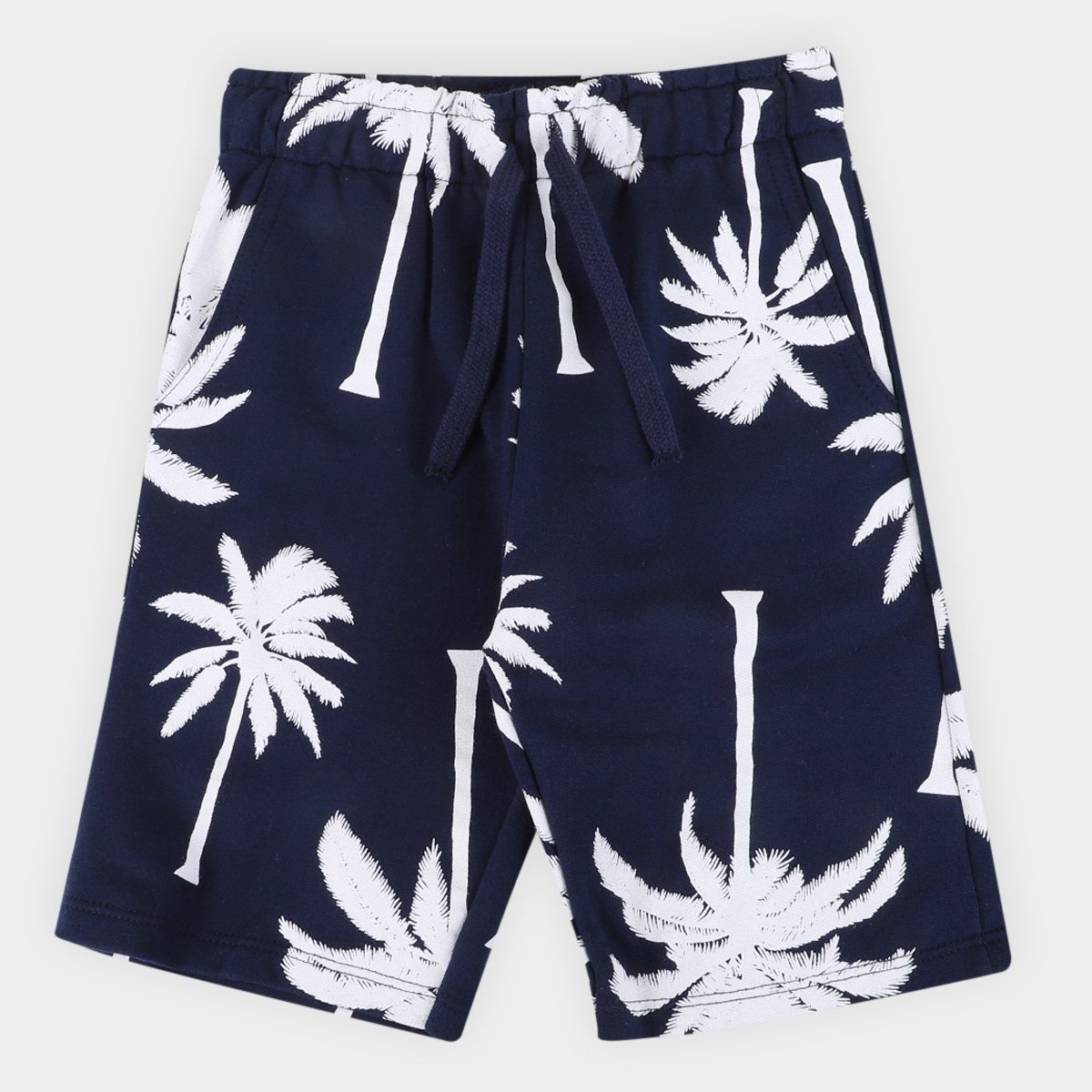 Bermuda Moletom Infantil Lemon Coqueiros Masculina - Marinho Menor preço em Bermuda Moletom Infantil Lemon Coqueiros Masculina - Marinho