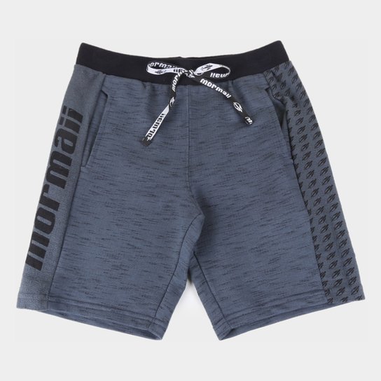 Bermuda Moletom Juvenil Mormaii Flame Recortes Masculina - Cinza