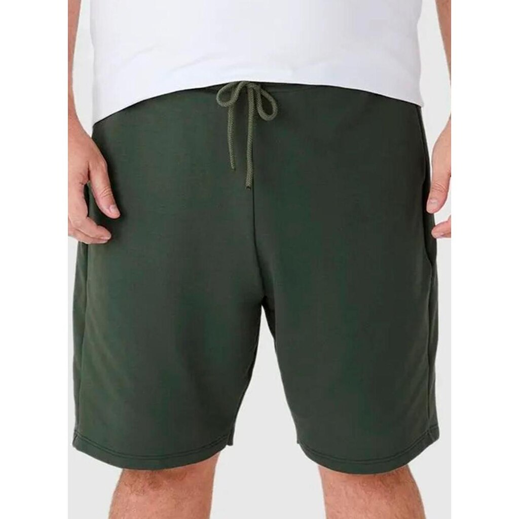 Bermuda Moletom Malwee 1000131569 Masculina Plus Size Com Bolsos Algodão T. G1/G3