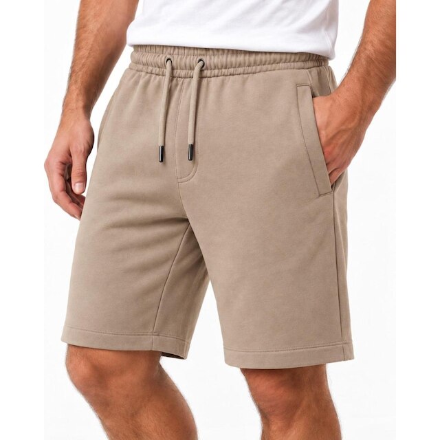 Bermuda Moletom Masculina Slim Fitness Bolsos
