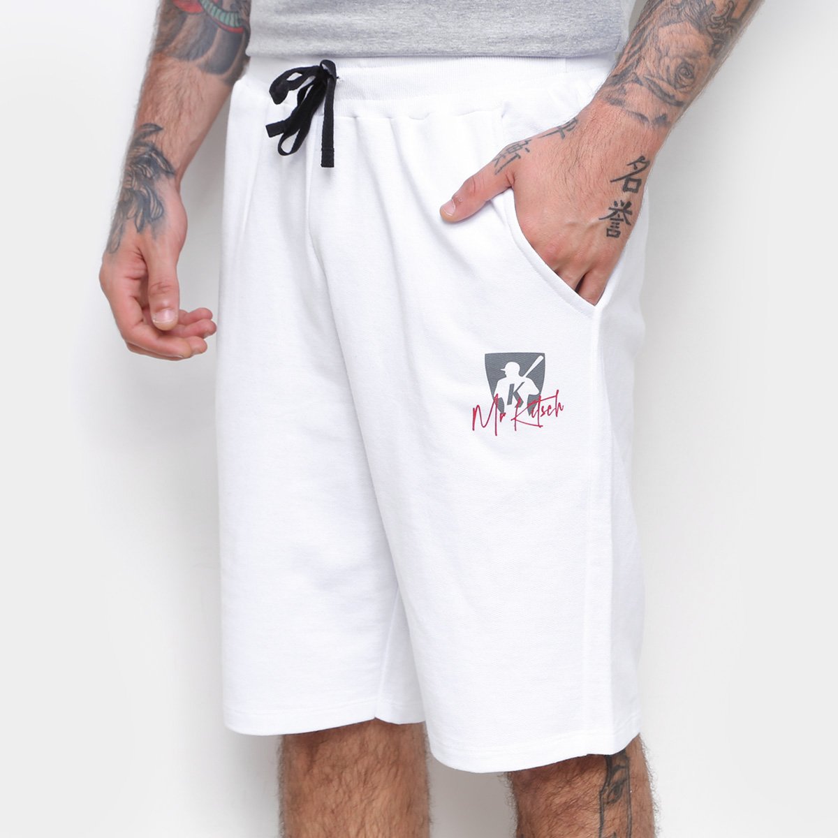 Bermuda Moletom Mr Kitsch Masculina - Branco | Zattini