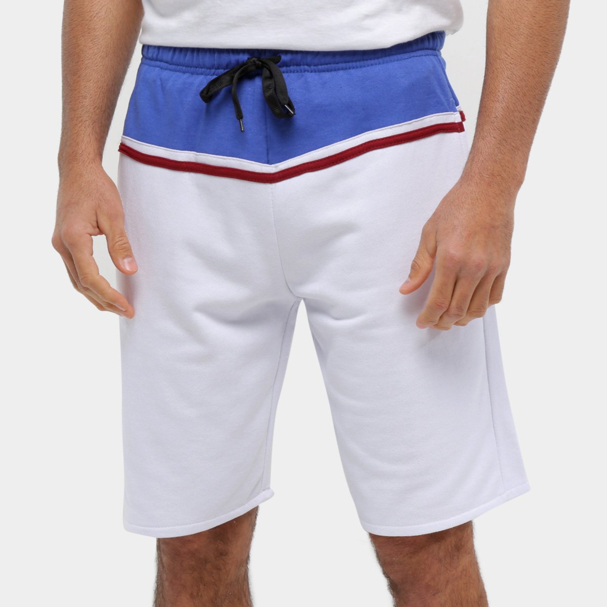 Bermuda Moletom OTN Listra Masculina - Branco+Marinho é ruim? Bermuda Moletom OTN Listra Masculina - Branco+Marinho é boa?