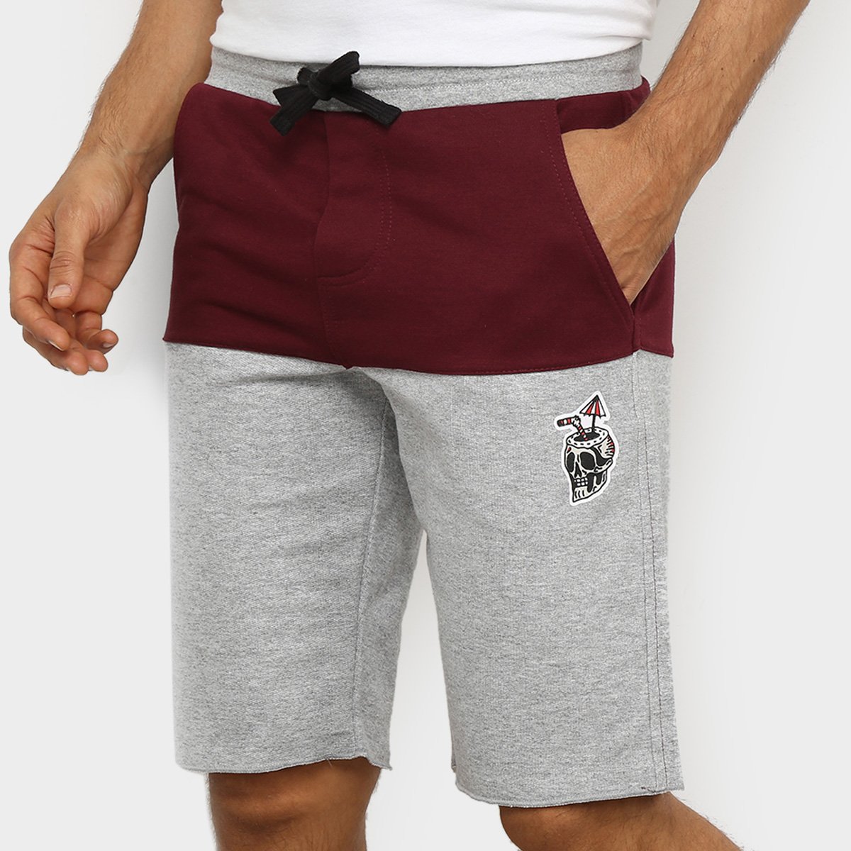 Bermuda Moletom Surfly Recortada Bicolor Masculina - Vinho é ruim? Bermuda Moletom Surfly Recortada Bicolor Masculina - Vinho é boa?