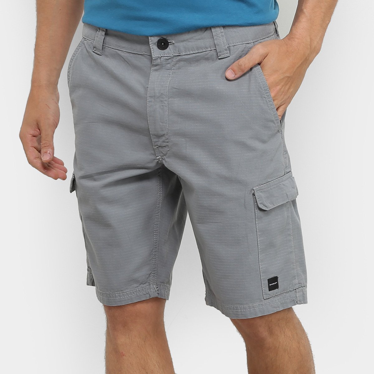 Bermuda Oakley Mod Garage Pack Washed Masculina - Cinza Menor preço em Bermuda Oakley Mod Garage Pack Washed Masculina - Cinza