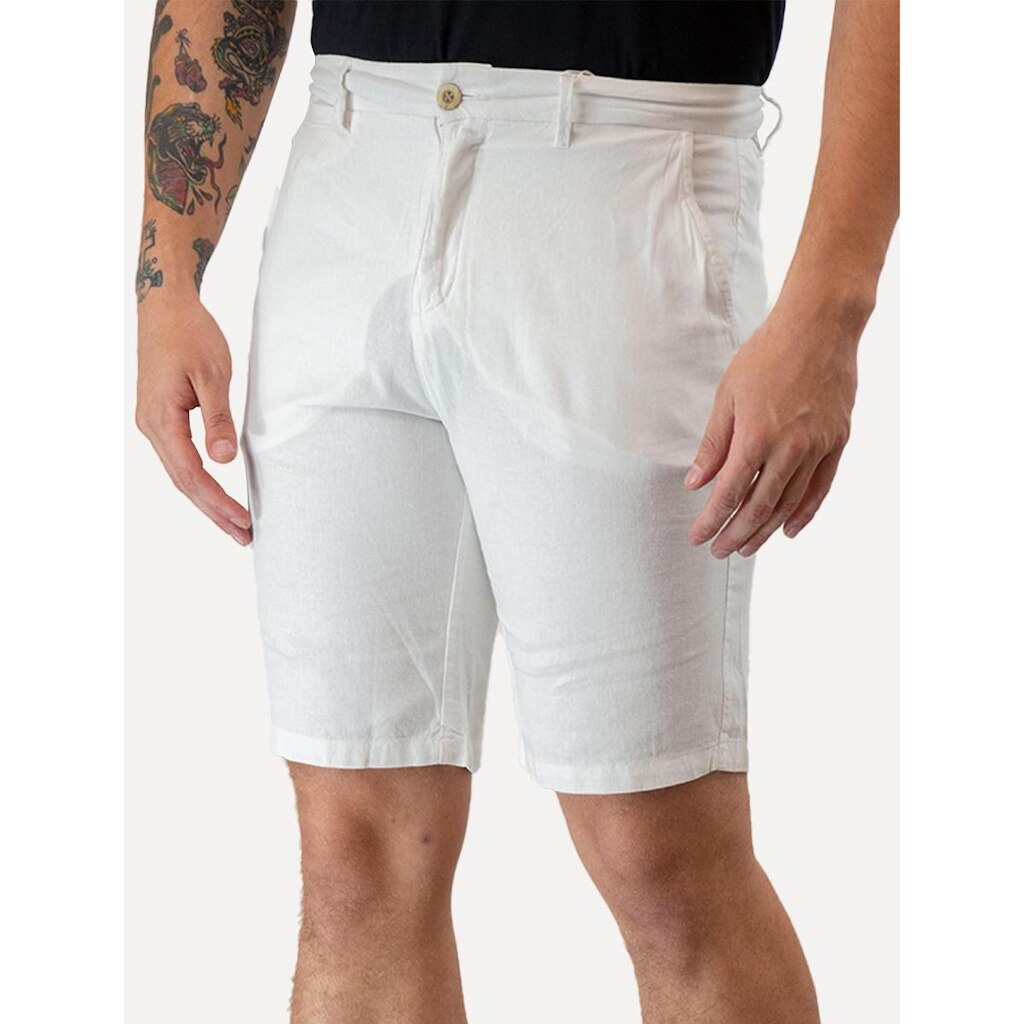 Bermuda Original Penguin Masculina Chino Stretch Linho Branca