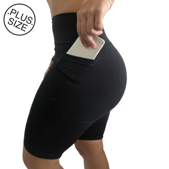Bermuda Plus Size Heide Ribeiro Fit Bolso para Dispositivos