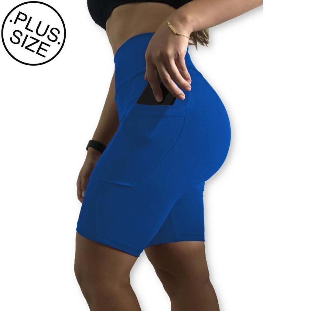 Bermuda Plus Size Heide Ribeiro Fit Bolso para Dispositivos