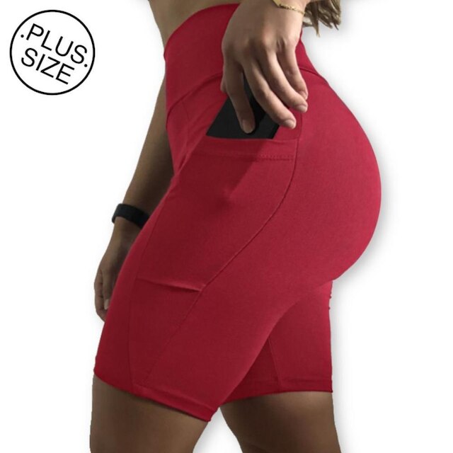 Bermuda Plus Size Heide Ribeiro Fit Bolso para Dispositivos