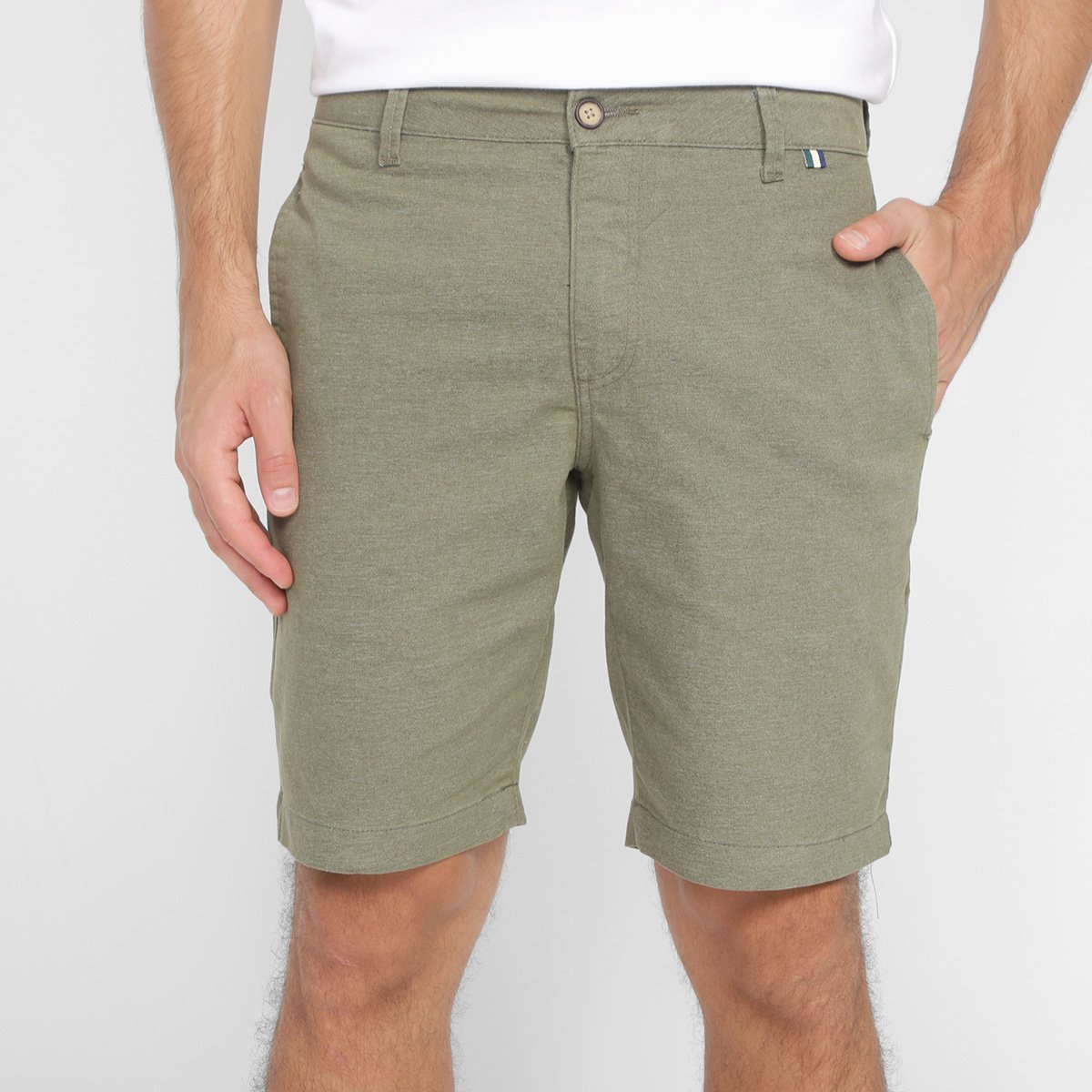 Bermuda Reserva Casual Tito Masculina - Verde Militar Menor preço em Bermuda Reserva Casual Tito Masculina - Verde Militar