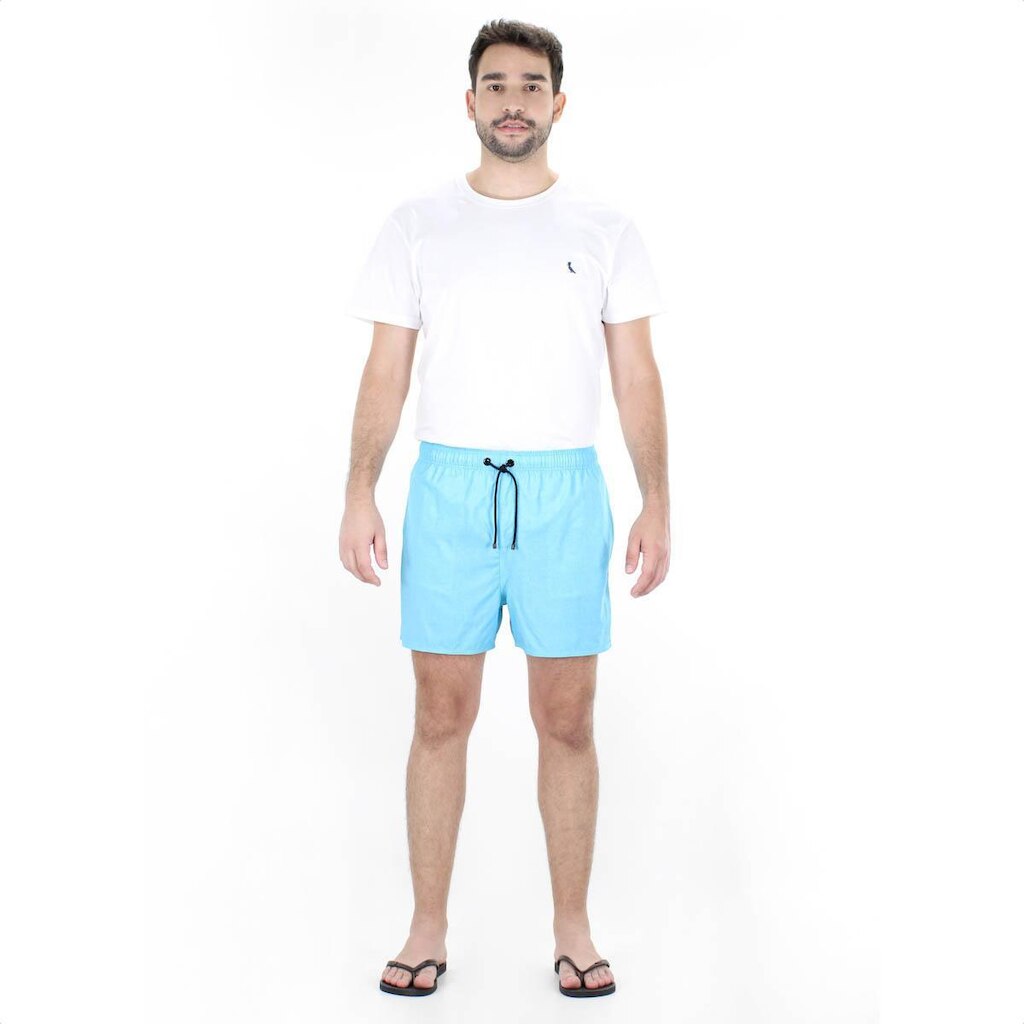 Bermuda Reserva Praia Básico Textura Azul - Masculino
