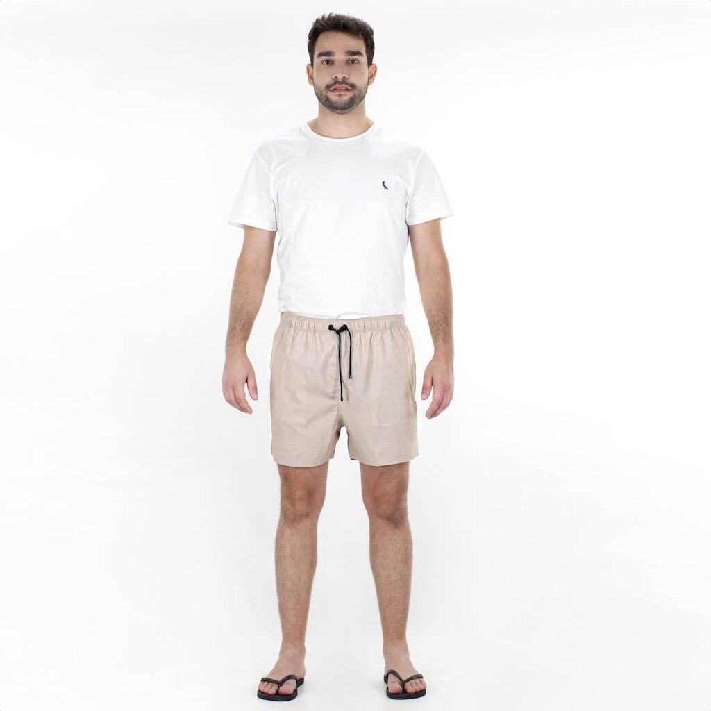 Bermuda Reserva Praia Básico Textura Bege - Masculino