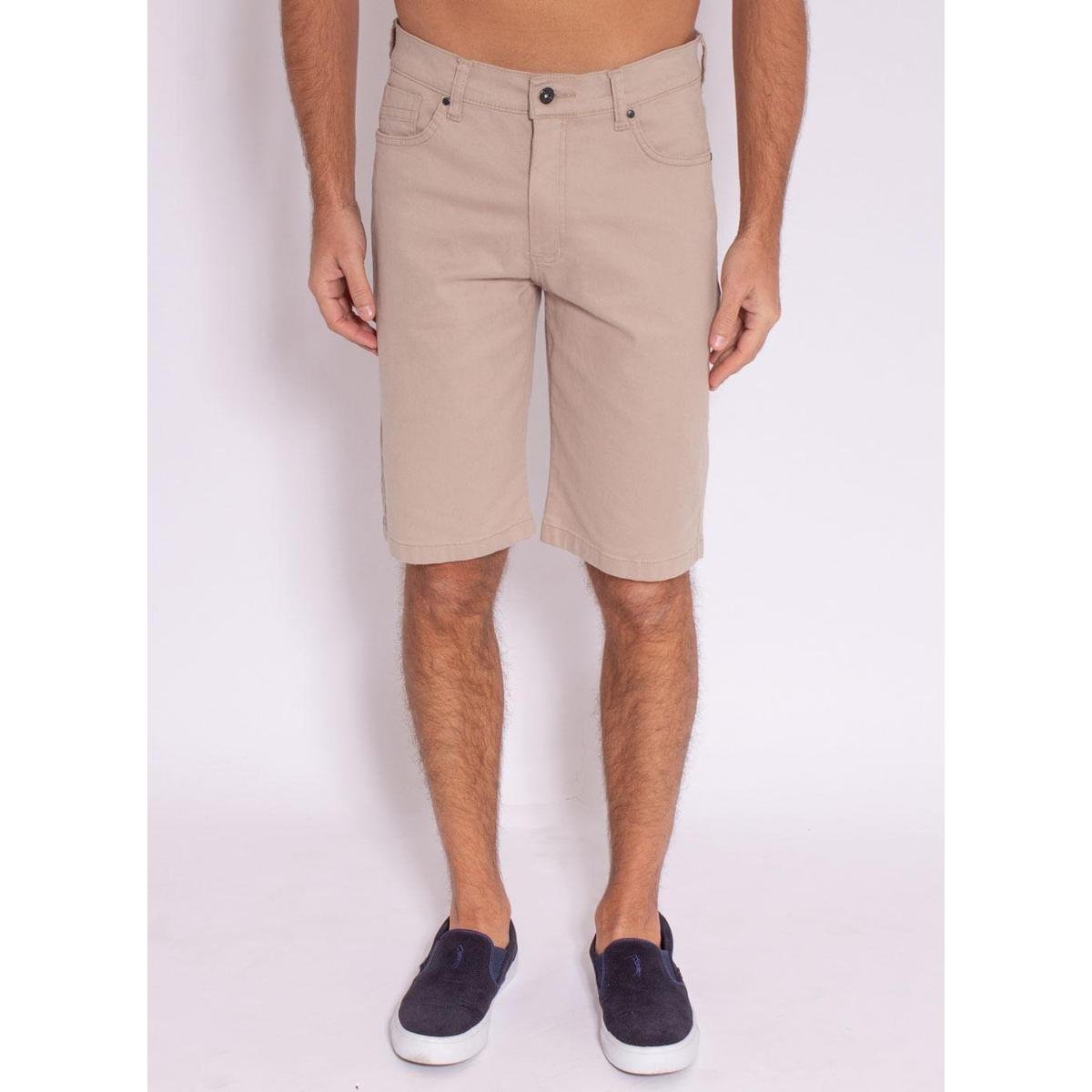 Bermuda Sarja Aleatory Plane Khaki-Khaki-52 - Caramelo Menor preço em Bermuda Sarja Aleatory Plane Khaki-Khaki-52 - Caramelo