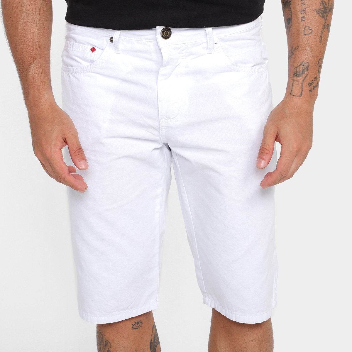 Bermuda Sarja Forum Thiago Masculina - Branco Menor preço em Bermuda Sarja Forum Thiago Masculina - Branco