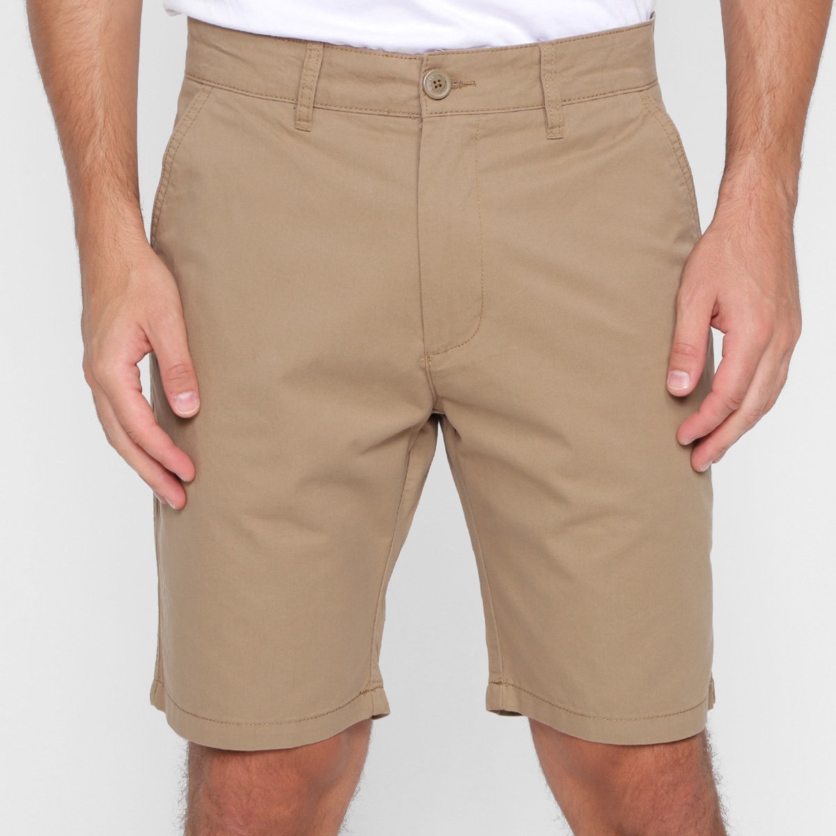 Bermuda Sarja Hering Chino Masculina - Marrom Menor preço em Bermuda Sarja Hering Chino Masculina - Marrom