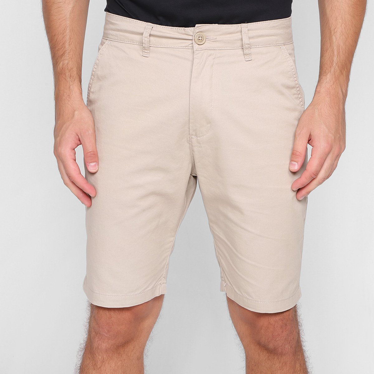 Bermuda Sarja Hering Chino Masculina - Cáqui Menor preço em Bermuda Sarja Hering Chino Masculina - Cáqui