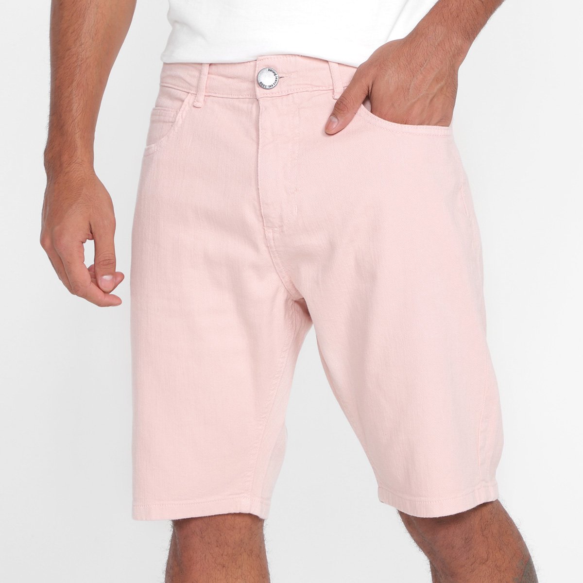 Bermuda Sarja Hering Lisa Masculina - Rosa Claro é ruim? Bermuda Sarja Hering Lisa Masculina - Rosa Claro é boa?