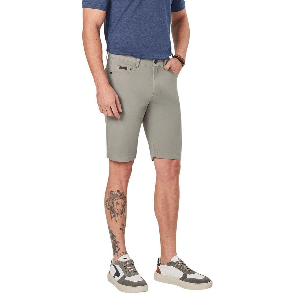 Bermuda Sarja Pedal Casual Reta Masculina Max Denim 12176 Chumbo