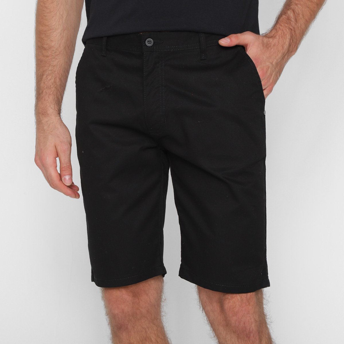 Bermuda Sarja Taco Chino Masculina - Preto Menor preço em Bermuda Sarja Taco Chino Masculina - Preto