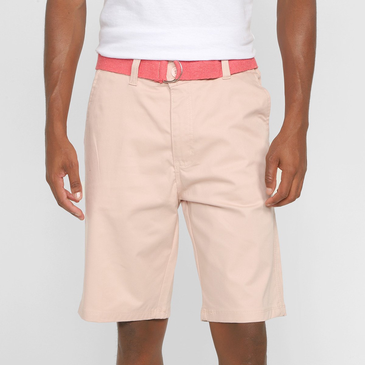 Bermuda Sarja Terminal Alfaiataria Masculina - Rosê Menor preço em Bermuda Sarja Terminal Alfaiataria Masculina - Rosê