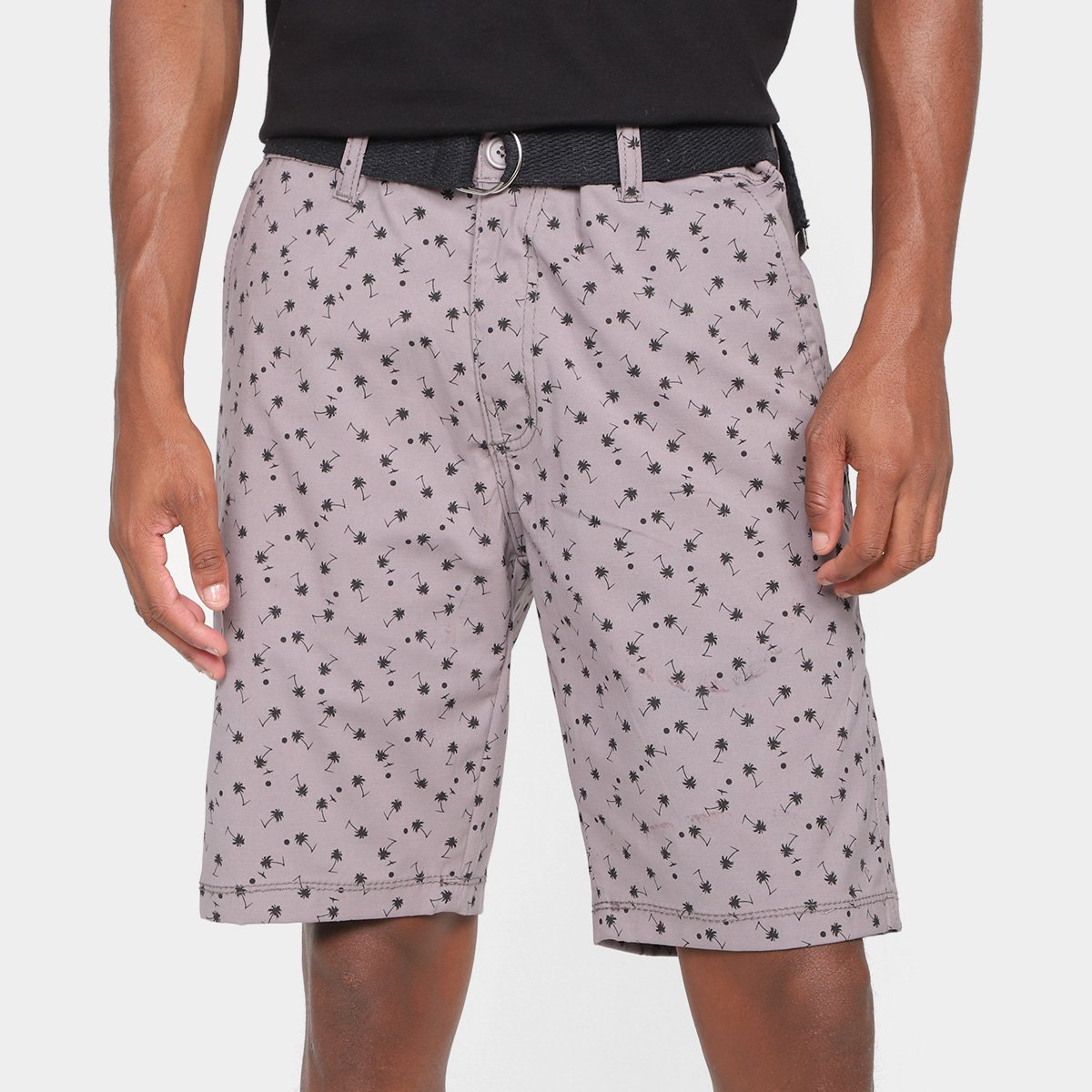 Bermuda Sarja Terminal Coqueiro Masculina - Chumbo Menor preço em Bermuda Sarja Terminal Coqueiro Masculina - Chumbo