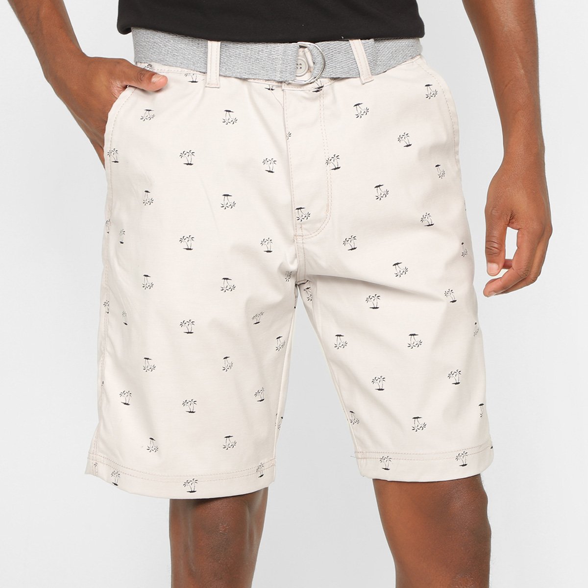 Bermuda Sarja Terminal Ilha Masculina - Cinza Claro Menor preço em Bermuda Sarja Terminal Ilha Masculina - Cinza Claro