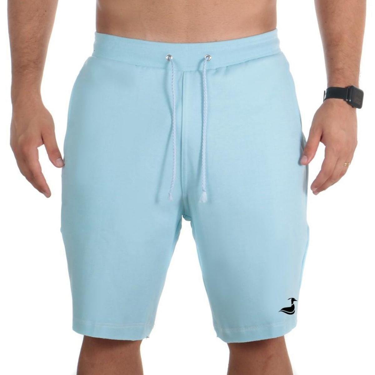 Bermuda Short Moletom Algodão Masculino Bolsos Laterais e Traseiro Fecho Cordão Ajustavel Menor preço em Bermuda Short Moletom Algodão Masculino Bolsos Laterais e Traseiro Fecho Cordão Ajustavel
