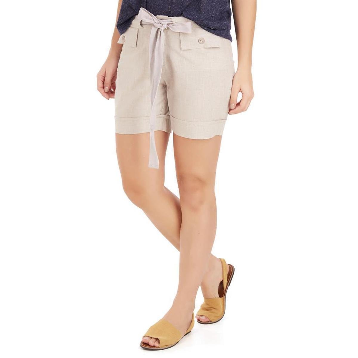 Bermuda feminina bege Clearance