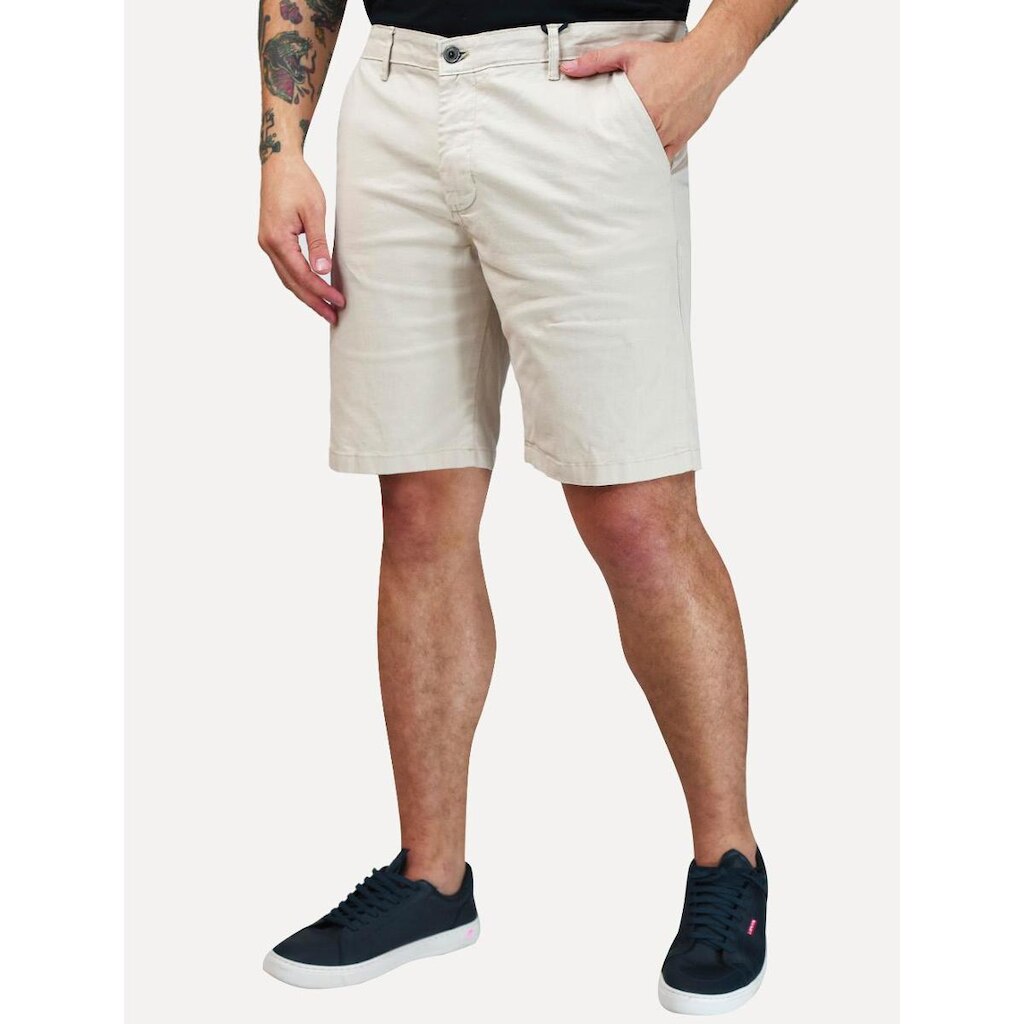 Bermuda Tommy Hilfiger Masculina de Sarja Stretch Areia