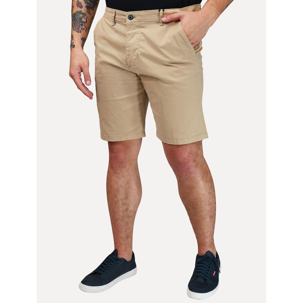 Bermuda Tommy Hilfiger Masculina de Sarja Stretch Caqui Médio
