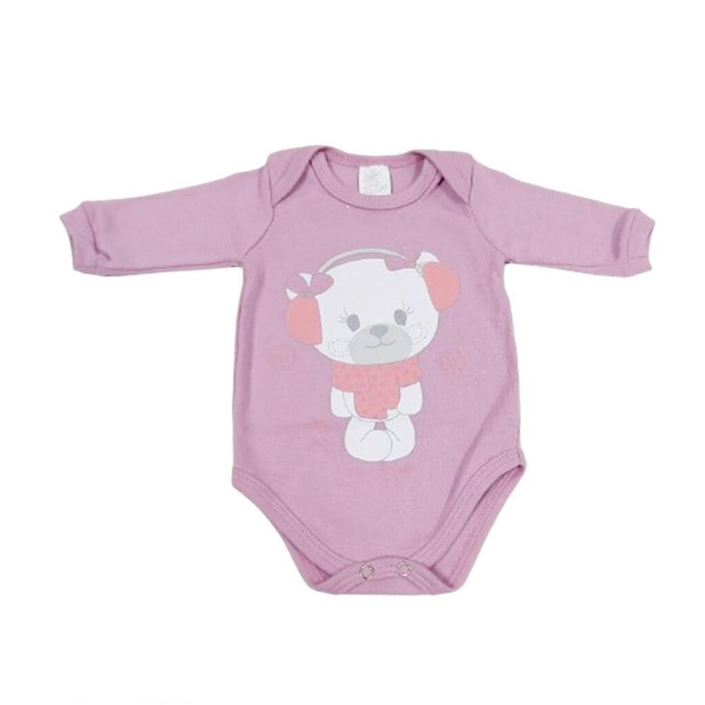 Bicho Molhado Body Manga Longa Ursinha Lilas