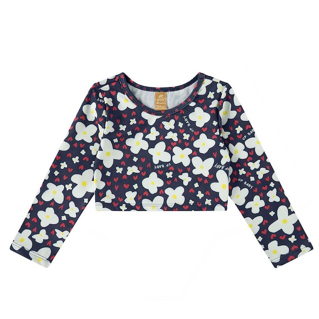 Biquíni Bebê e Infantil Cropped Floral Marinho Up Baby