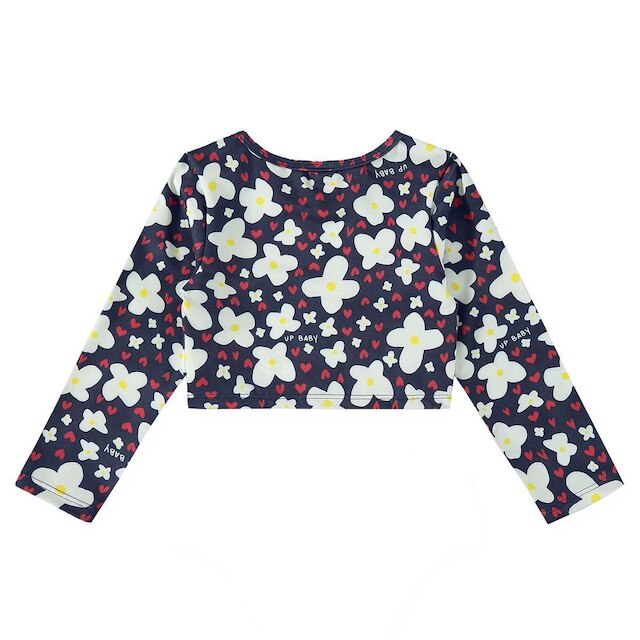Biquíni Bebê e Infantil Cropped Floral Marinho Up Baby