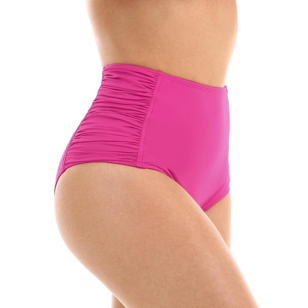 Biquíni calcinha hot pants avulsa cintura alta e laterais drapeadas moda praia Água Claras