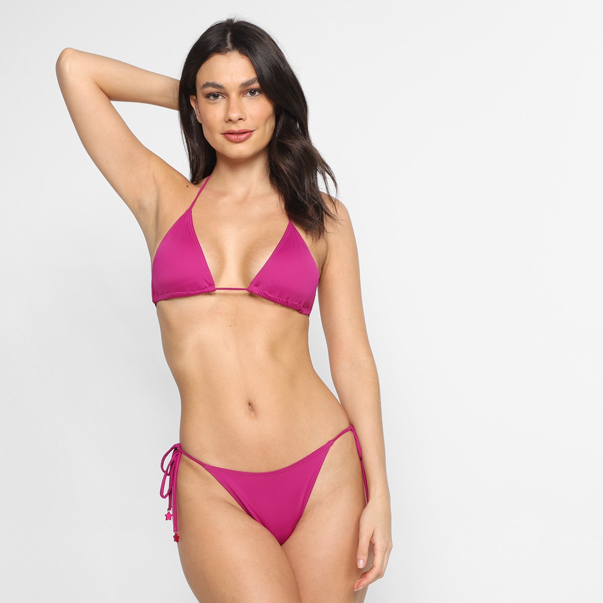 Biquíni Cortininha República do Sol Estrelinhas Feminino - Rosa Menor preço em Biquíni Cortininha República do Sol Estrelinhas Feminino - Rosa