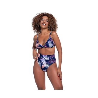 Biquíni Estampado Feminino Hot Pant Top Bojo Com Abotoador