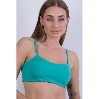 Biquíni Feminino Busto Top Alcinha Verde Aqua Sem Bojo - P - Verde